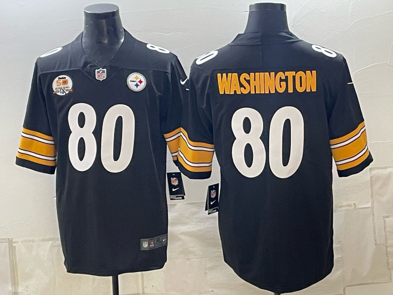 2026 Men Pittsburgh Steelers #80 Washionton Black Limited Nike NFL Jersey 100601->pittsburgh steelers->NFL Jersey